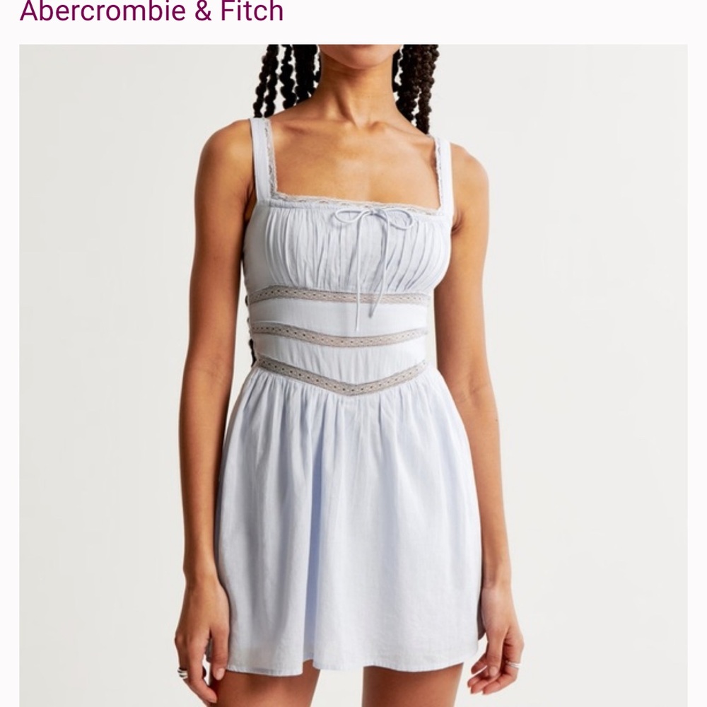 Abercrombie & Fitch Blue Chemise with Smocked Bodice